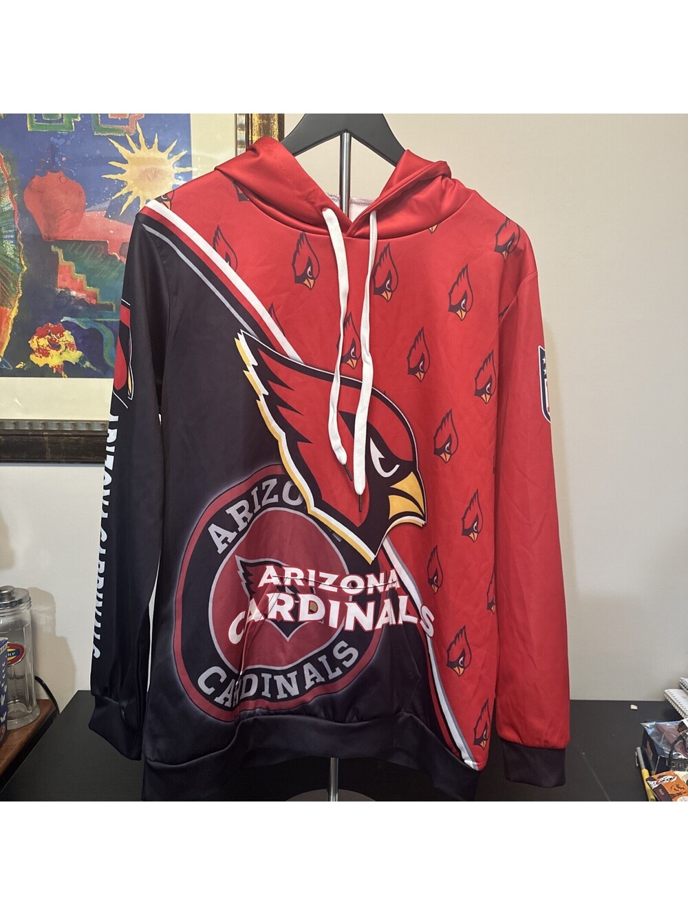 Arizona Cardinals Team Apparel Men's Hooded Hoodie Pullover Shirt Large